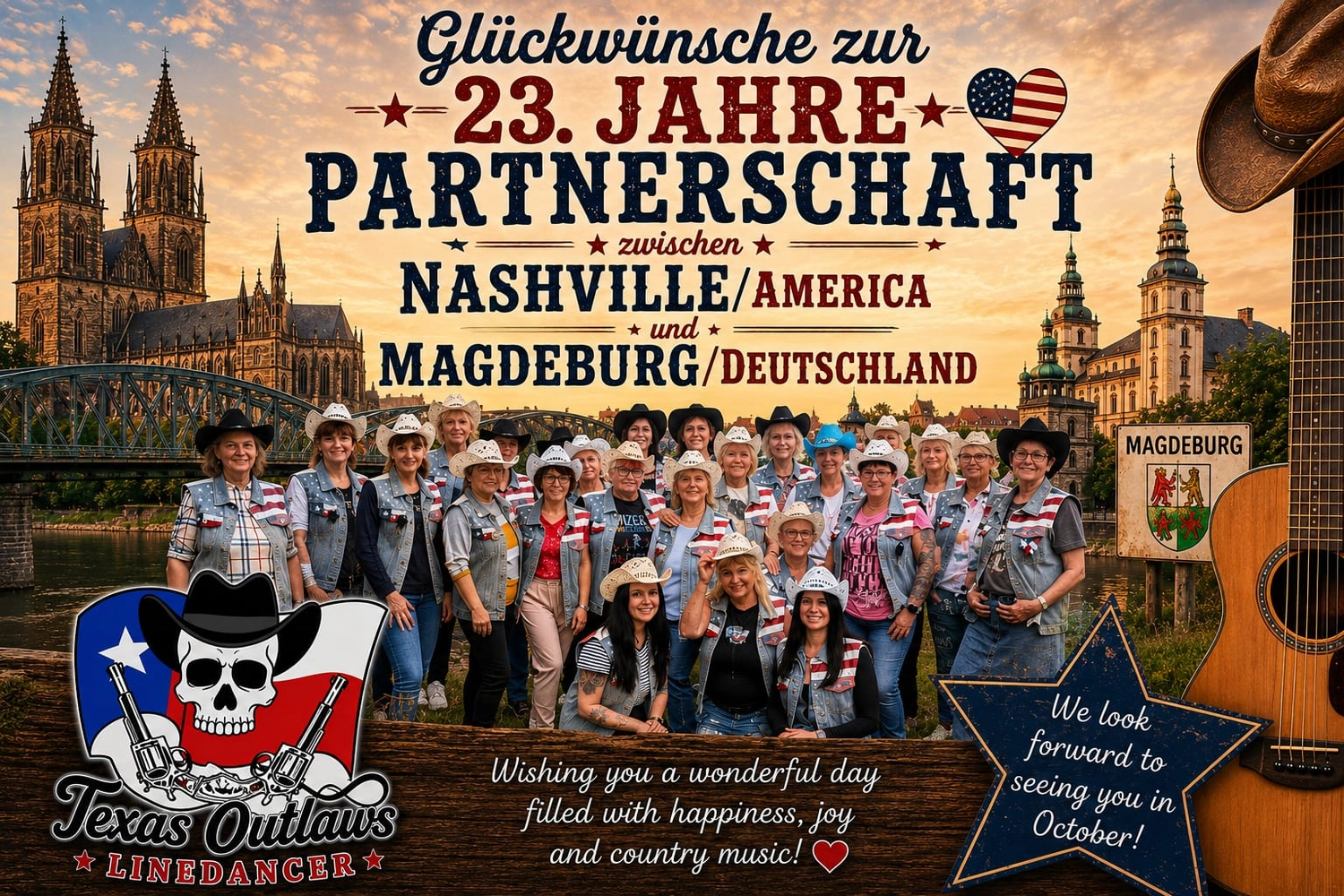 Texas Outlaws - Line dance club - 23 Jahre Städtepartnerschaft Magdeburg/ Nashville Flyer